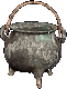 A tripod legged Byzantine bronze caldron with double loop handles. 6th-10th century A.D.