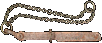 A Byzantine iron razor with a bronze chain. 5th-10th century A.D.