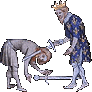 Clovis beheads the Frankish warrior who after the Battle of Soissons had broken the famous vase that the king wished to present to the bishop of Reims. Grandes Chroniques de France, 14th Century