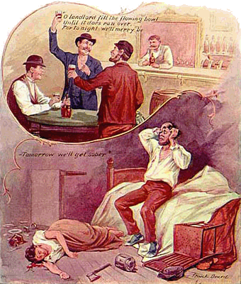 A Night's Work: Frank Beard's illustration from The Ram's Horn, 1899